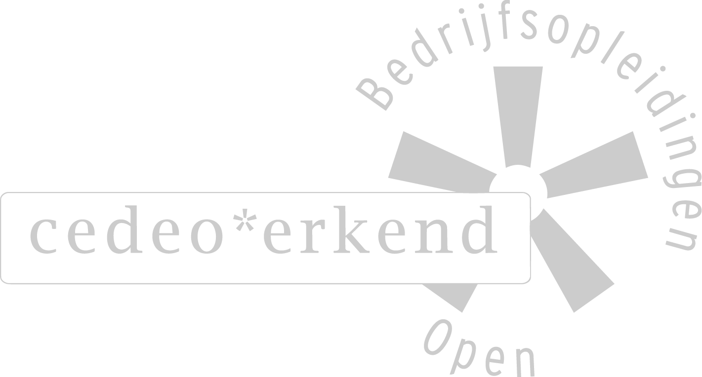Cedeo erkend logo grijs